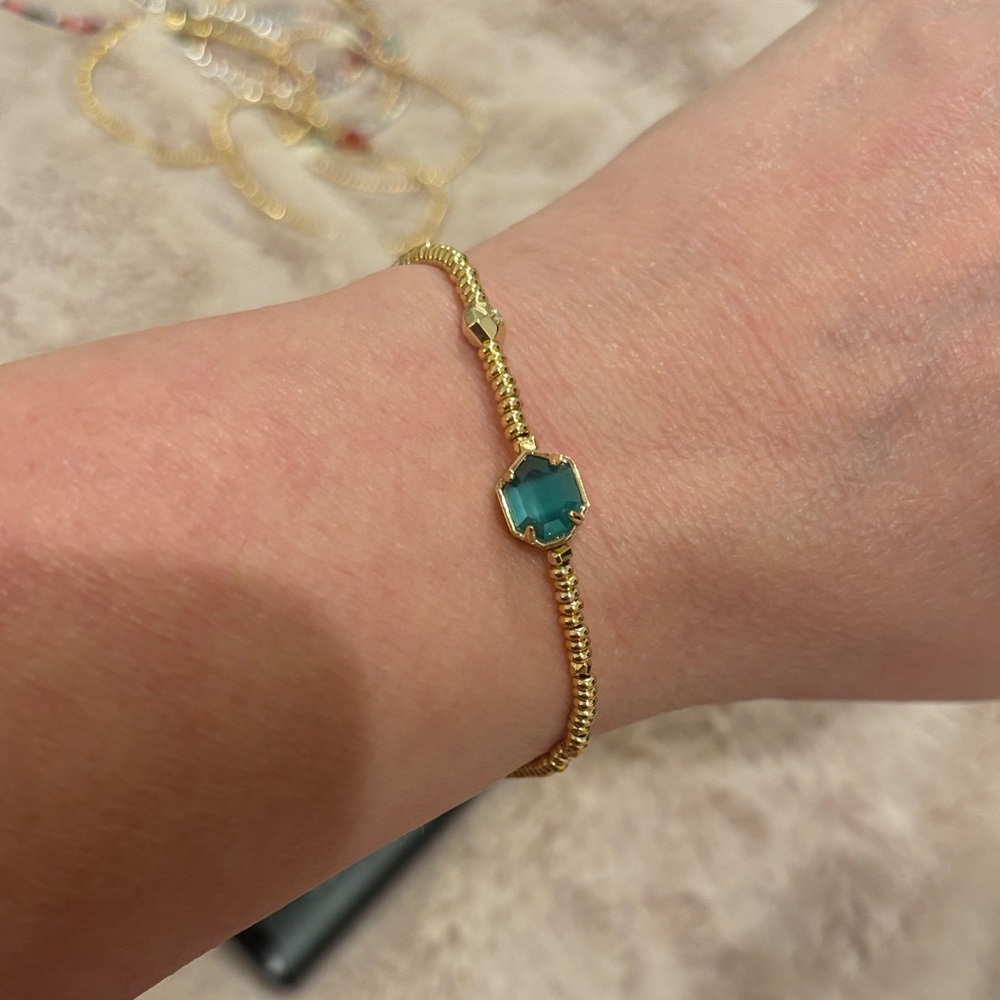 Kendra Scott Gold Bracelet with Teal Accent